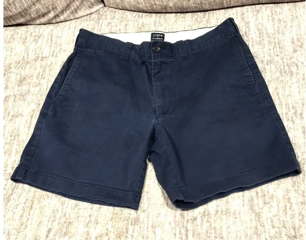 J. Crew Men's Sz 31 Navy Shorts Cotton Preppy Nautical Casual Coastal